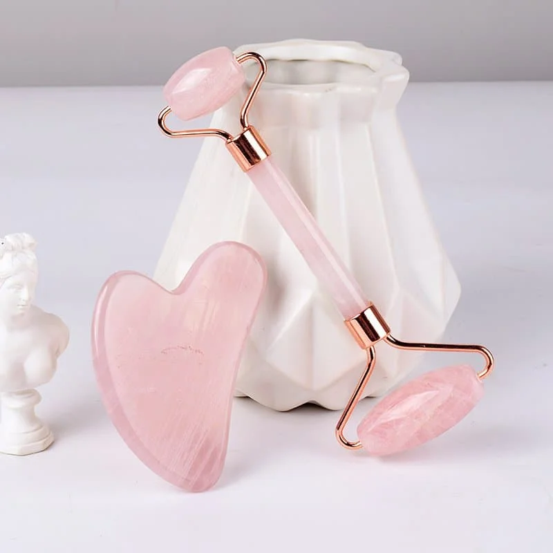 rose quartz gua sha set